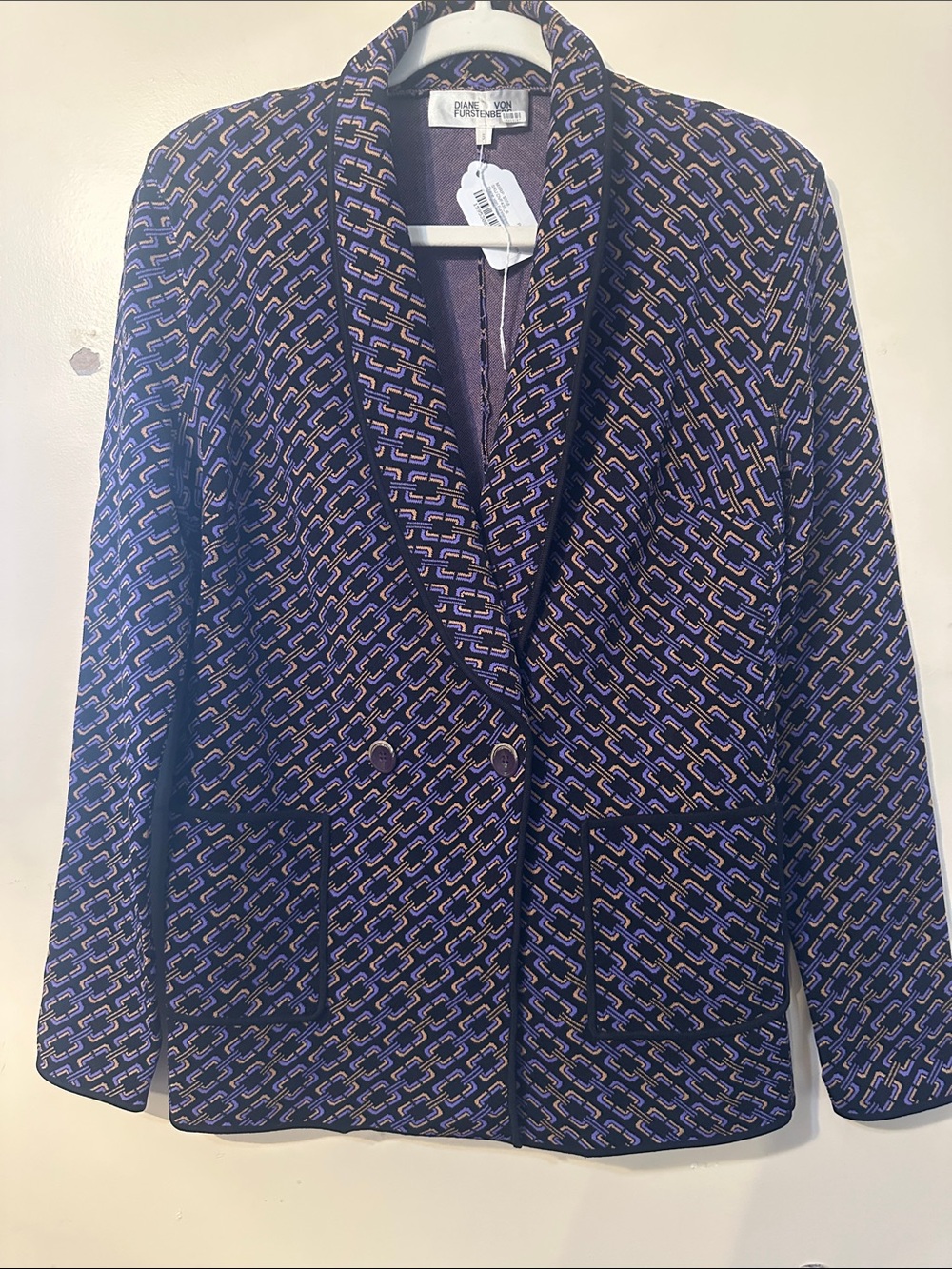 Diane Von Furstenberg Patterned Shawl-Collar Blazer
